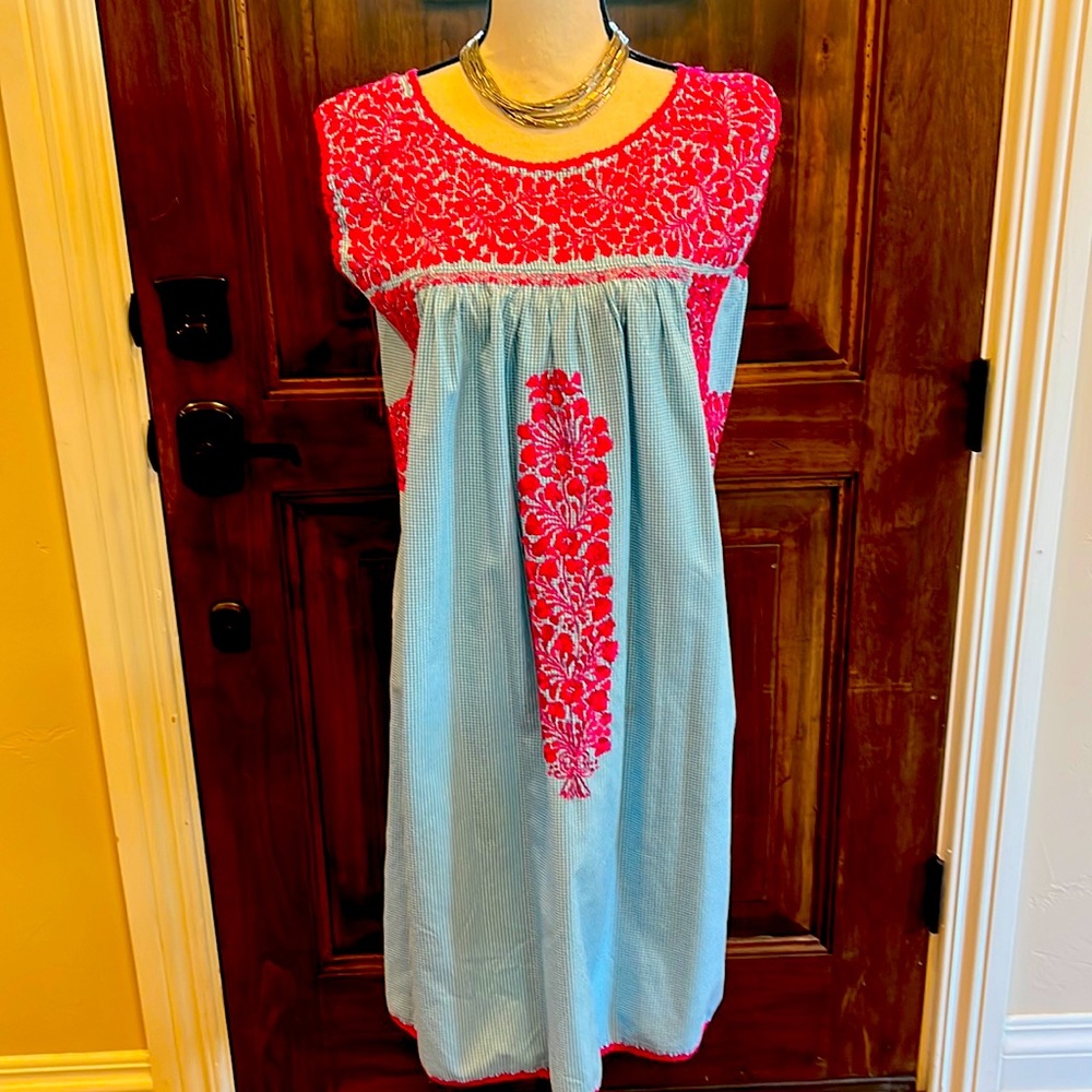 Beautiful Nativa Embroidered Dress made in Mexico